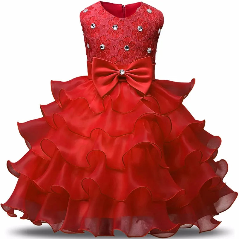Flower Girl Dress For Wedding Baby Girl 2-8 Years Birthday Outfits Children's Girls First Communion Dresses Girl Kids Party Wear