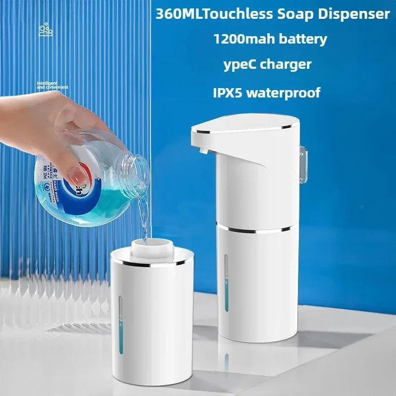New Bathroom Automatic Sensing Soap Dispenser Type C Multiple Levels Contactless Electric Frother Charging Wall Mounted Vertical
