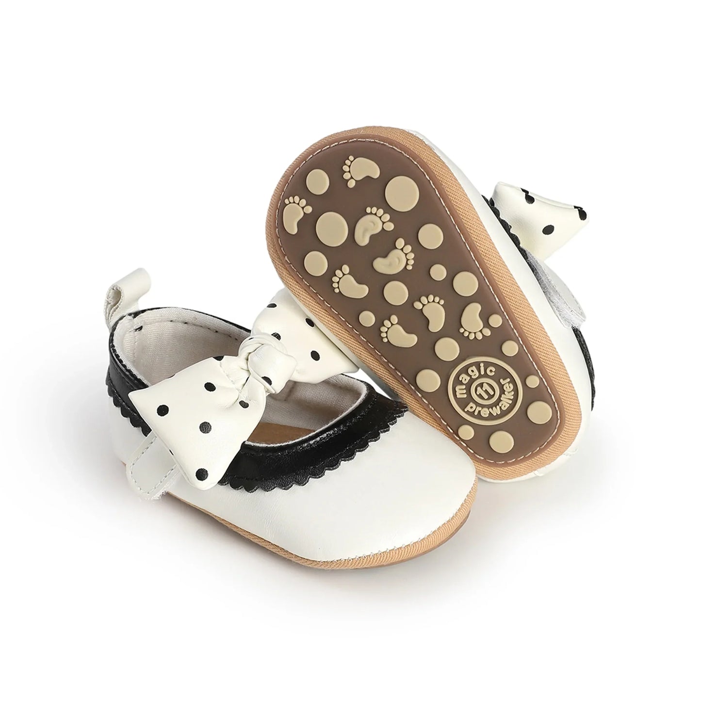 Lioraitiin Toddler Baby Girls Princess Shoes Soft Bow Non-slip Bottom First Walker Shoes Shoes