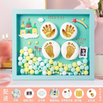 Baby Hand Print Footprint Imprint Kit Handprint Baby Mud and Footprints Souvenirs Baby Hand and Foot Mold Hundred Days Gift
