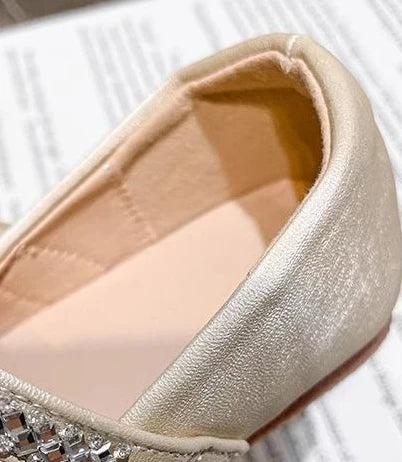 Girls Crystal Sparkle Princess Shoes Kids Fashion Leather Comfortable Party Performance Flats for Toddlers