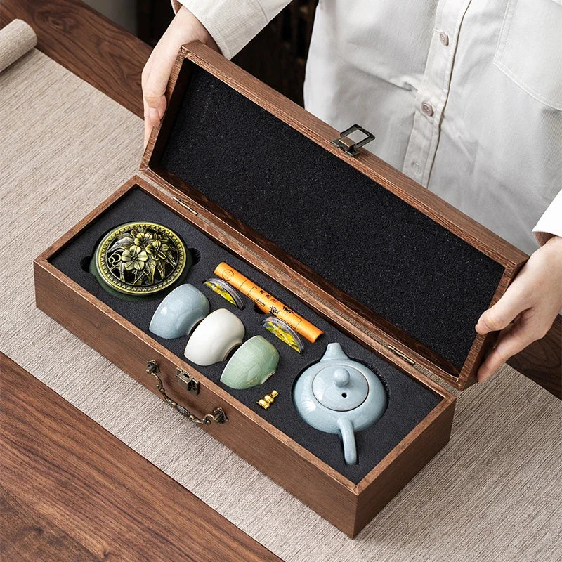 China-Chic Cultural and Creative Tea Set Gift Set Customized logo for business gift giving activities