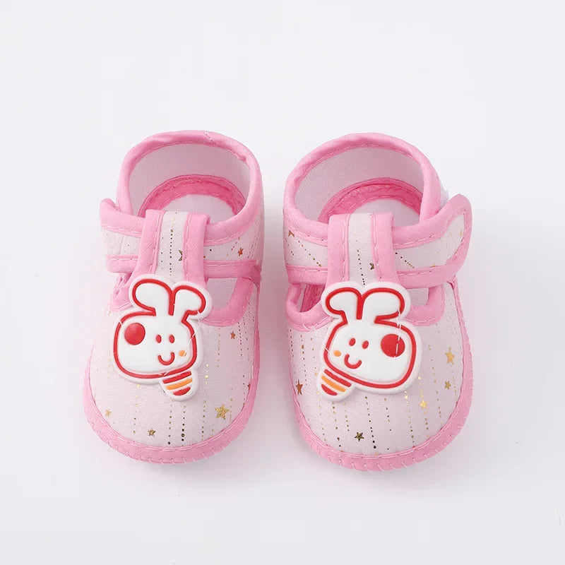 Newborn Baby Boy Girls Shoes Spring Autumn Lovely Floral Embroidery Anti-Slip Sneaker Crib Shoes Soft Cotton Cute First Walkers (Available)