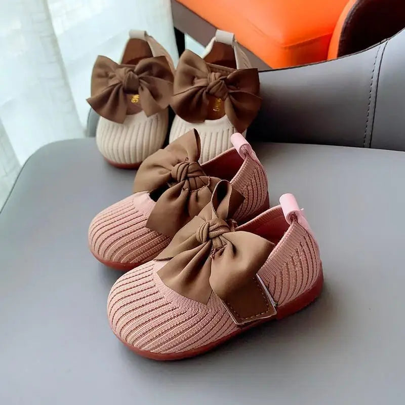 Hot﻿ Kawaii Casual Shoe Children S Shoes Autumn Girls Leather Shoes Bow Square Toe 1 Year Old Baby Soft Sole Walking