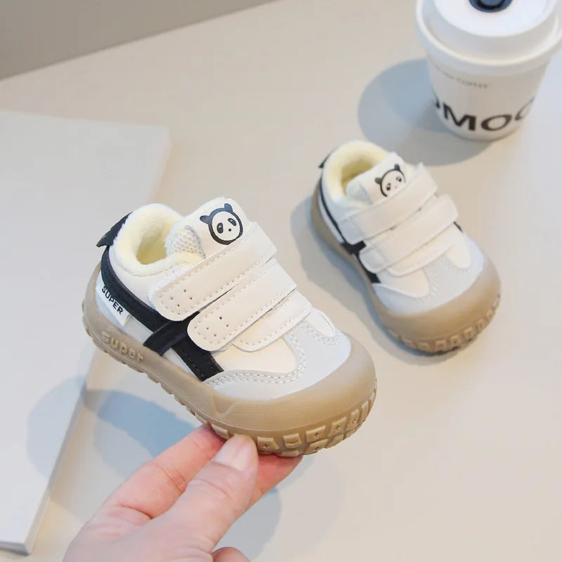 Baby Sneakers Warm Fur Inside Infant Shoes Autumn Winter Little Boys Girls Casual Shoes For Baby Pink, Yellow