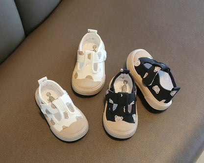 Square Mouth Boys/Girls' Casual Shoes Spring Cartoon Soft Sole Walking Shoes Boys/Girls Small Children Shoe TPR Sole Canvas Shoe