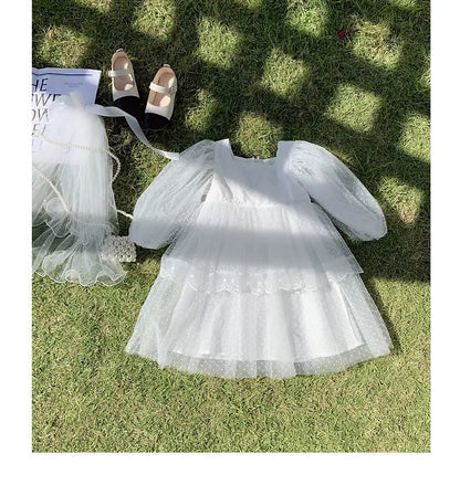 Summer Girl Dress Elegant Flower Lace Dress For Girl Princess Party Wedding Dress Ceremony Prom Gown Communion Clothes 1-6Y