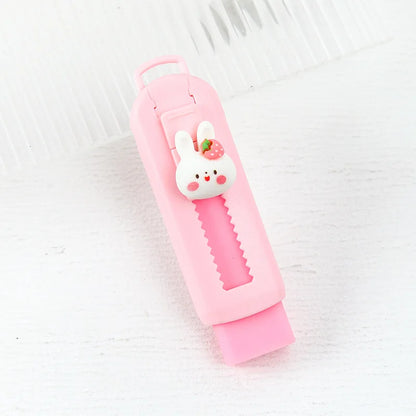 1Pcs Creative Push-pull Cartoon Eraser Macaron Colored Eraser Telescopic Kawaii Children's Pencil Eraser Student Stationery