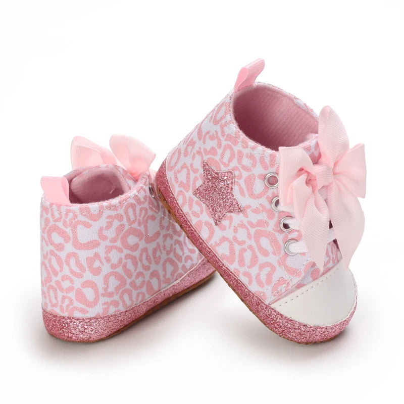Fashionable Baby Girl Shoes Cute Classic Pink Theme Casual Flat Shoes Soft Sole Comfortable Lightweight Walking Shoes