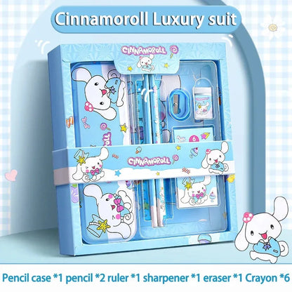 Kuromi Melody Cinnamoroll stationery gift box boys and girls 12 pieces of learning stationery sets new hot cute stationery sets.