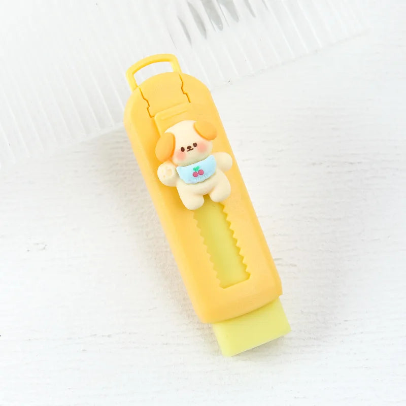 1Pcs Creative Push-pull Cartoon Eraser Macaron Colored Eraser Telescopic Kawaii Children's Pencil Eraser Student Stationery