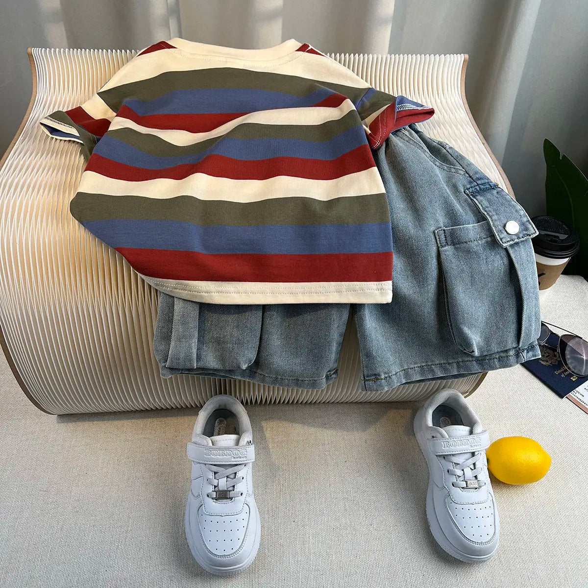 Hot Sale Fashion Baby Boy Suit Summer Clothes Short Sleeve T-shirt Short Jeans 2 Piece Set Kids Outfit Children's Costume