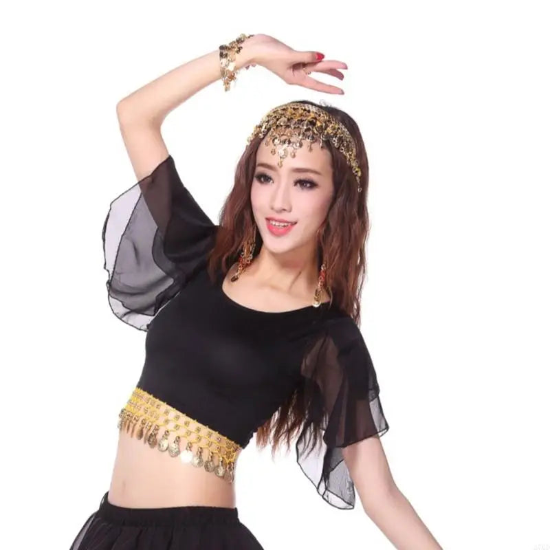 Multi Color Performances Blouse Swirling Tassels Detail Dancewear Costume
