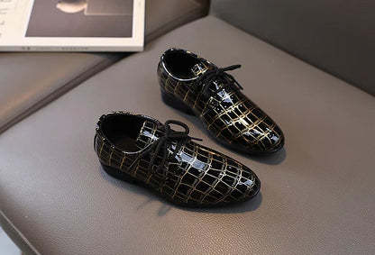 Boys Leather Shoes Kids Flats Causal Children's Wedding Shoes for Toddlers Black Fashion Student Non-slip for School Performance