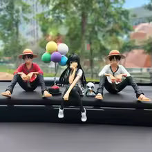 One Piece Luffy Dashboard Figure made from durable PVC for car dashboard decoration, office desk display, and anime collection
