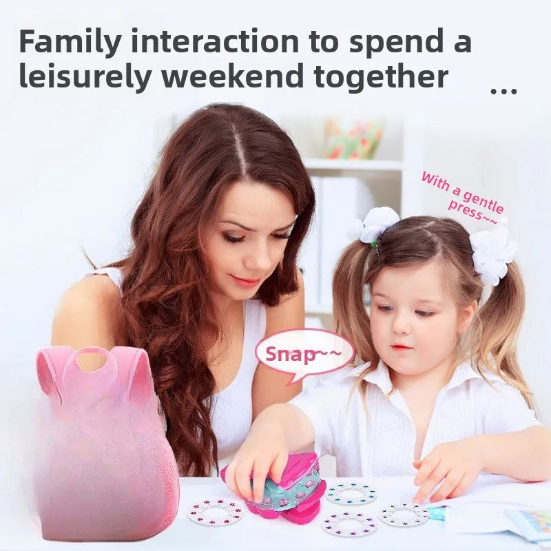Girls Role Play Diamond Hair Accessories DIY Craft Set Magic Stamping Bling Stickers Princess Dress Up Birthday Gift Toy