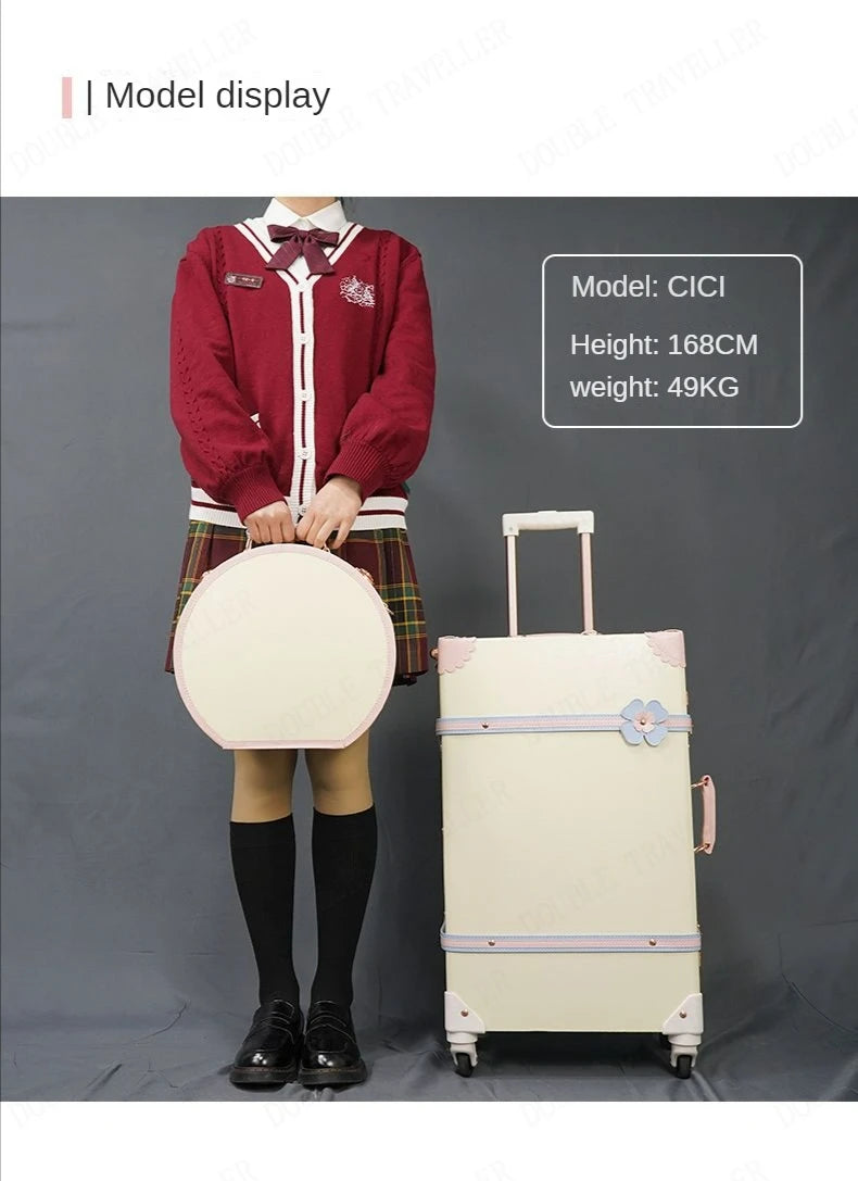 13 inch Vintage carrying case Portable Hand luggage Travel suitcase woman makeup lightweight luggage travel bag Carry on Luggage