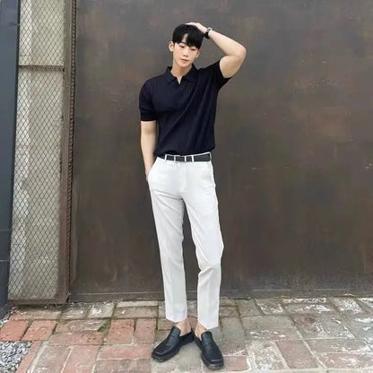 Ice Silk Shirt Summer Loose Trend Couple Thin Sun Protection Lapel Short-sleeved Solid Color Top