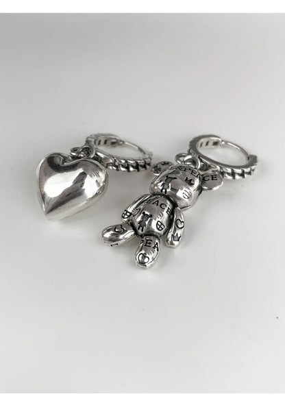 Stainless steel Bracelets for Women String of Beads Accessories Trend Vintage Simple Cute Bear Pendant Party Jewelry