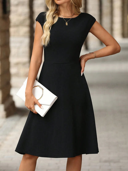 Women's dress, spring and summer new style, European and American dress, waist cinched A-line skirt for women