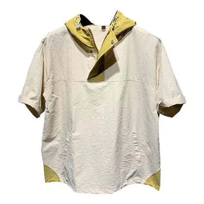 Faionable Color Blo Men's T-irt Casual Lightweight ort Sve Hoodie Polyester Fiber Spring Summer Trendy Workwear (Available)