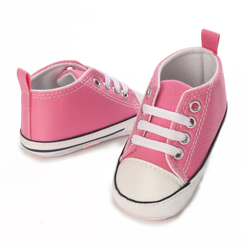 Fashionable Baby Girl Shoes Cute Classic Pink Theme Casual Flat Shoes Soft Sole Comfortable Lightweight Walking Shoes
