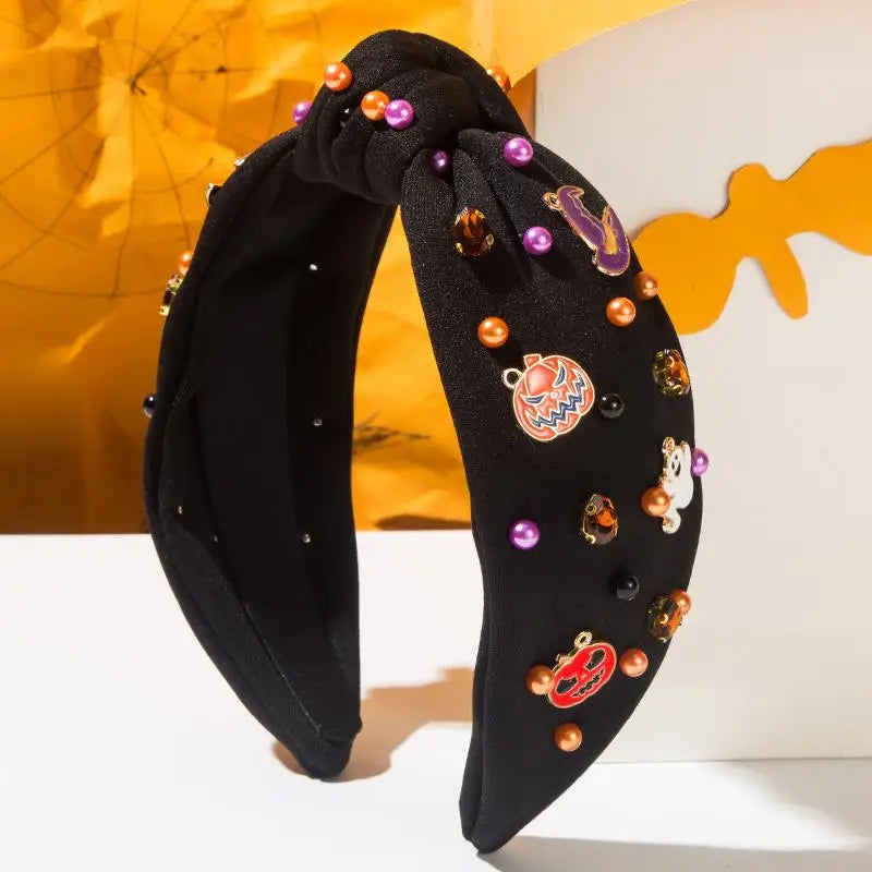Designer Hair Accessories for Women Featuring Skull, Letters, Diamonds, and Rice Beads, Halloween Styling