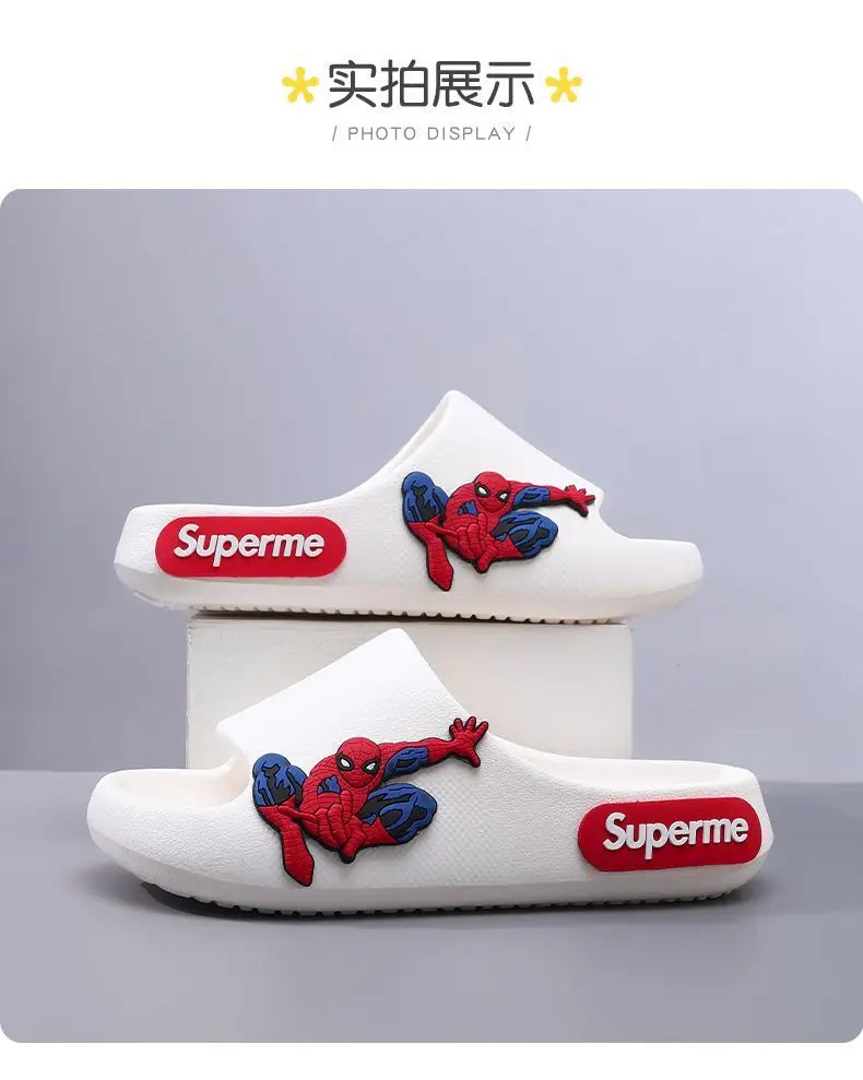 Anime peripheralsMarvel cartoon Spider-Man children's home anti-slip sandals New flip-flop boys soft-soled beach sandals EVA (Available)