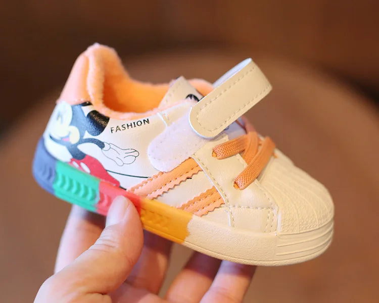Mickey Minnie Children Casual Shoes Girls Boys Sneakers Kids Breathable Soft Sport Shoe Baby Toddler Outdoor Sneaker Spring