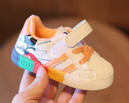 Mickey Minnie Children Casual Shoes Girls Boys Sneakers Kids Breathable Soft Sport Shoe Baby Toddler Outdoor Sneaker Spring