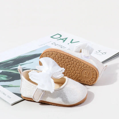 Baby Shoes Girl Baby Cute Bow PU Princess Shoes Soft Cloth Sole Comfortable Walking Shoes Spring and Autumn Sweet Design