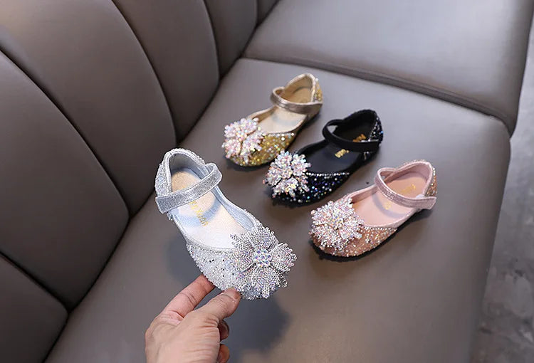 Spring Autumn Kids Fashion Leather Shoes 2025 New Girls Causal Performance Shoes Shallow Princess Ballet Children's Flat Shoes