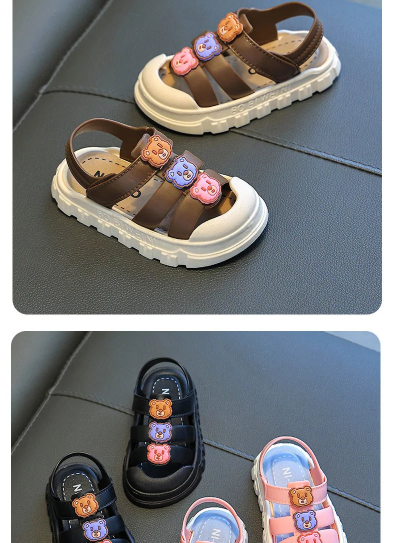 Summer Indoor Outdoor Anti-slip Soft Bottom Girls Boys Toddler Kids Sandals PVC Sole Comfortable