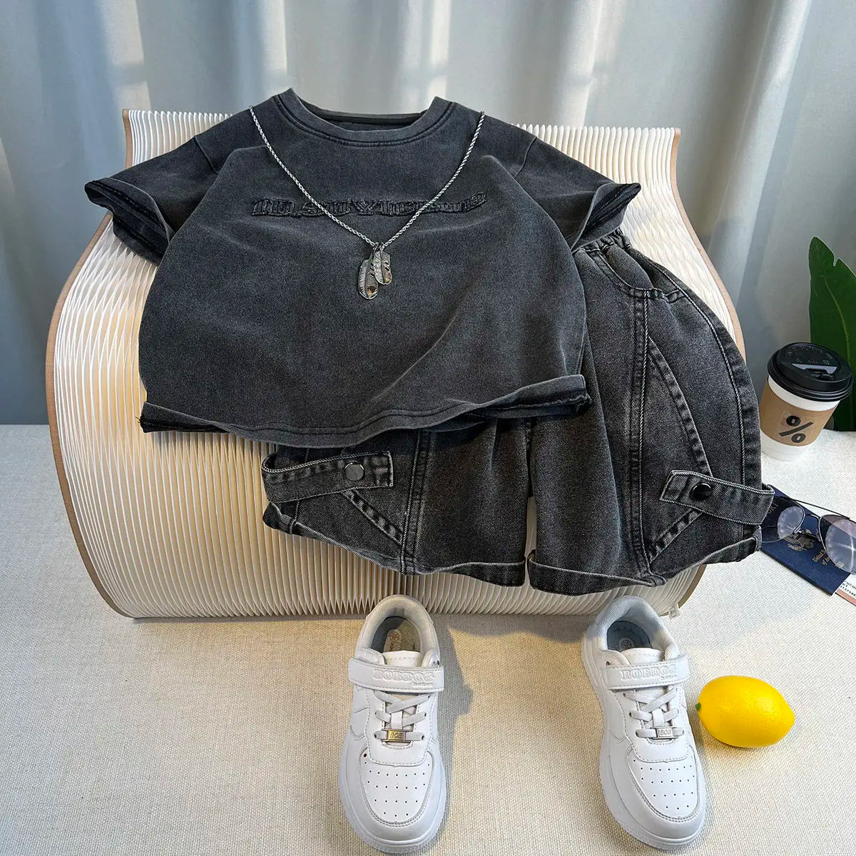 Hot Sale Fashion Baby Boy Suit Summer Clothes Short Sleeve T-shirt Short Jeans 2 Piece Set Kids Outfit Children's Costume