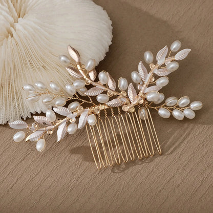 Wedding Hair Accessories Flower Hair Clips Hairpin Crystal Bride Headdress for Women Faux Pearl Barrettes Hair Combs Hair Decor