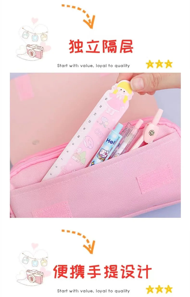 3D Kawaii Pencil Case Girls Decompression Pen Pouch Cute Waterproof School Supplies Aesthetic Organizer Box  Korean Stationery