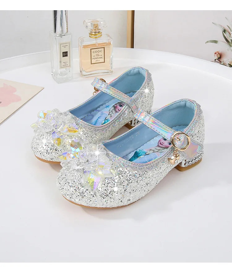 Children's Shoes Ice And Snow Romance Princess Elsa Shoes Girl's Fashion Sandals Crystal Princess Shoes