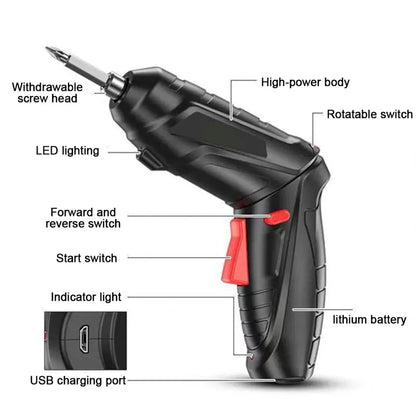 Electric Screwdriver Battery Rechargeable Cordless Screwdriver Powerful Impact Wireless Screwdriver Set Mini Drill Power Tools