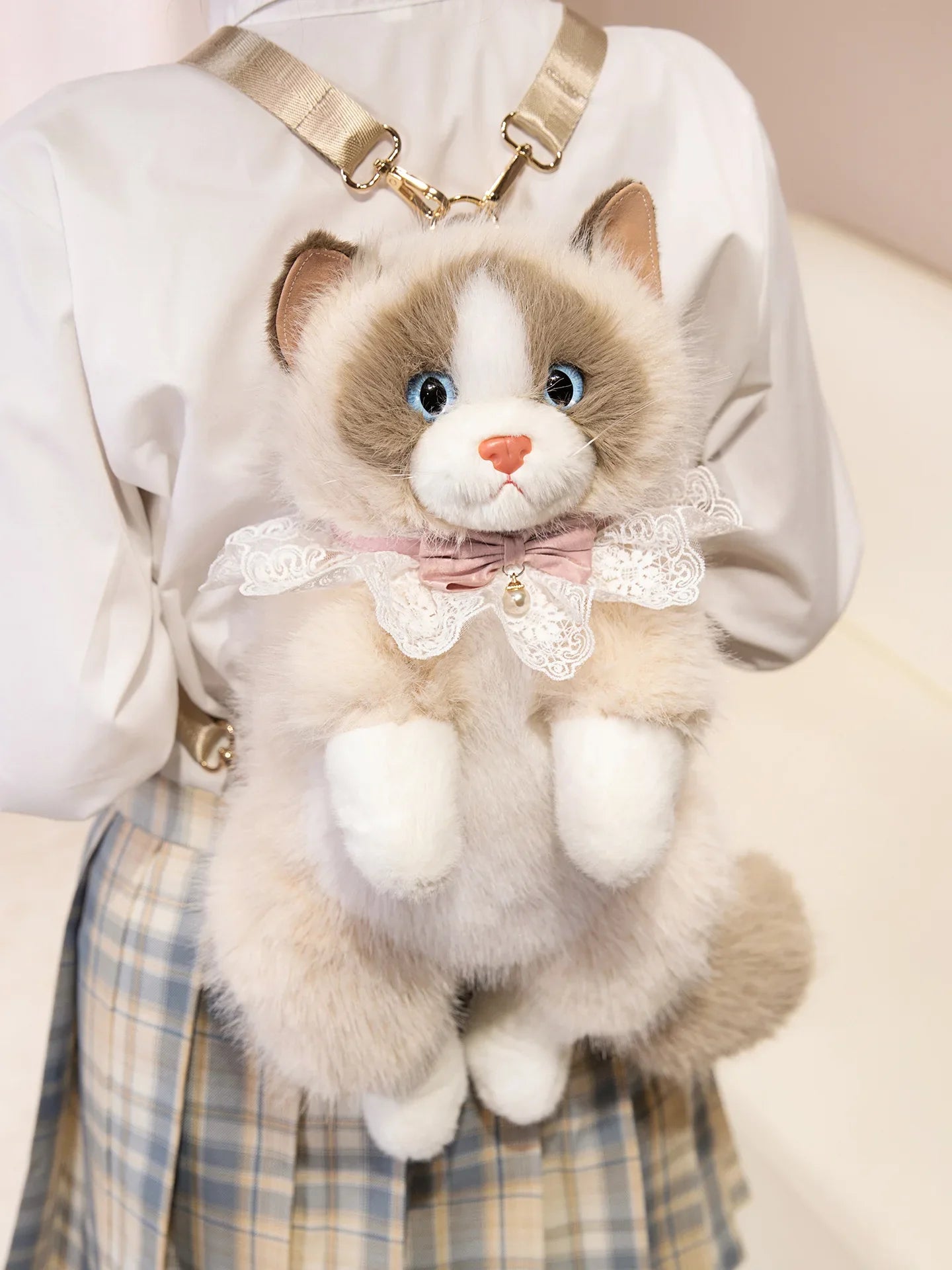 Simulated Puppet Cat Backpack Doll Cute Cat Backpack Plush Toy Daughter Birthday Gift