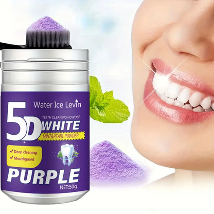 Simple Purple Brightening Powder - Conceals Stains, Non-Allergenic - Enamel-Safe Toothpaste Whitening Powder Suitable for Coffee, Tea, Food, Wine, and Tobacco Stains.