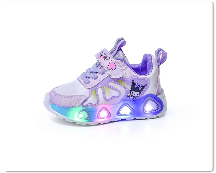 Tenis Children Led Shoe Girls Lighted Sneakers Glowing Shoe for Kids Soft Soled Breathable Casual Toddler Ctue Kuromi Baby Shoes