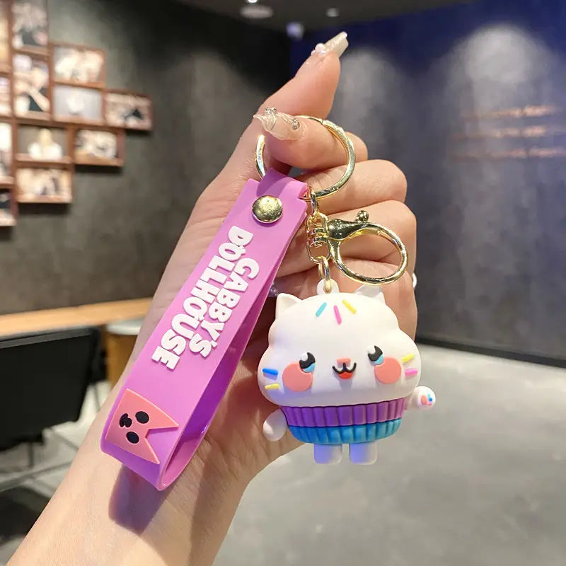 Cat Keychain Accessories For Bag Charms Doll Keyring Women Gabbys Dollhouse Car Key Chain Llaveros Anime Gato Jewelry Wholesale