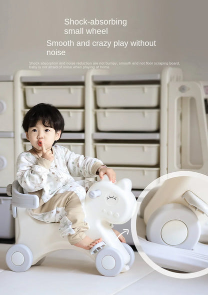LazyChild Three-in-one Rocking Horse Baby Trojan Horse Toy Children's Rocking Horse Baby Household Multi-function Rocking Horse