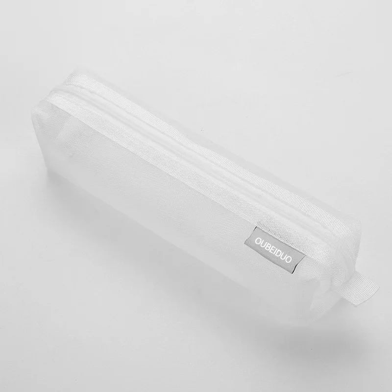 Mesh Pencil Case Transparent Pens Pouch Cute Simple Aesthetic Bag Organizer Office School Supplies for Student Stationary