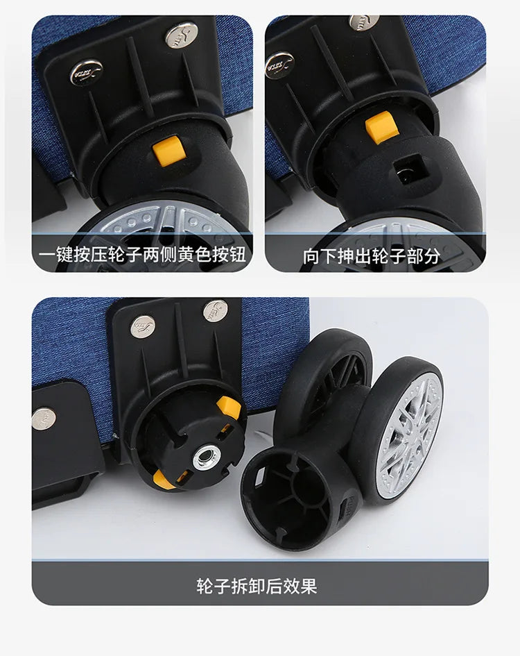 Portable Travel Luggage Bags 4 Wheels Big Capacity Unisex Trolly Travel Duffels Men New Rolling Suitcase Women Wheel Travel Bags