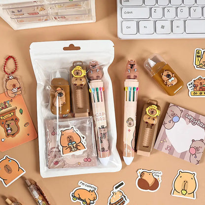 Cute Kapibala Stationery Set Birthday Present Children Student Back To School Gift Study  Supplies Kawaii Kids Prize Gift