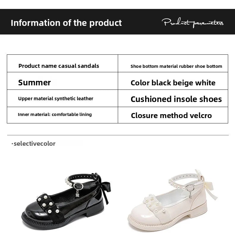 Spring Autumn Girl Glossy Leather Shoes Fashion Children Princess Causal Dress Flats Sweet Bowtie Kids School Mary Jane Shoes