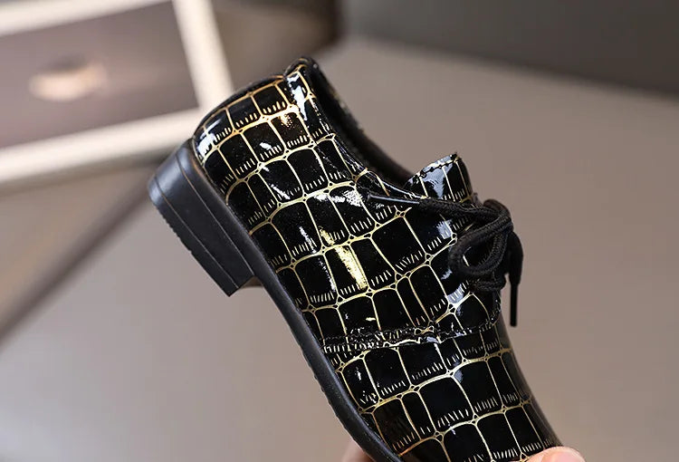 Boys Leather Shoes Kids Flats Causal Children's Wedding Shoes for Toddlers Black Fashion Student Non-slip for School Performance