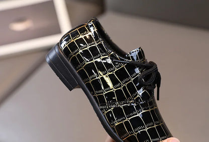 Boys Leather Shoes Kids Flats Causal Children's Wedding Shoes for Toddlers Black Fashion Student Non-slip for School Performance
