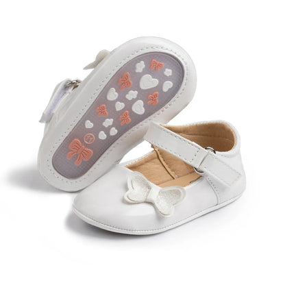 Baby Girl Shoes Newborn PU Leather Bowknot Dress Infants Shoes Rubber Non-Slip Toddler First Walker Baby Shoes Girls